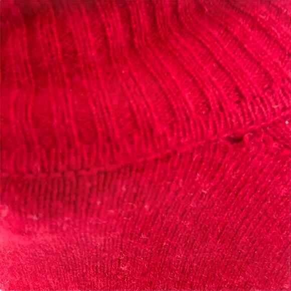 Cashmere Turtleneck Sweater Vintage Size Large Red Cozy Distressed Retro Chic - Picture 2 of 14